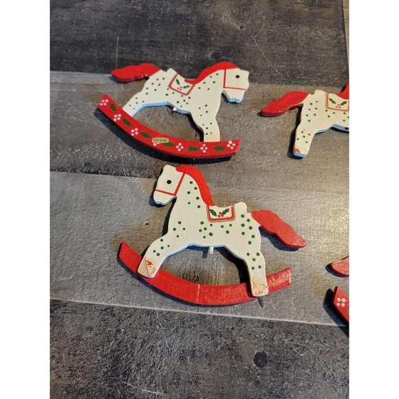 Wooden Rocking Horse AS IS xmas decor set - Picture 5 of 6